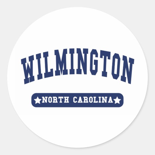 Sticker Rond Wilmington North Carolina College Style tee - shir (Devant)