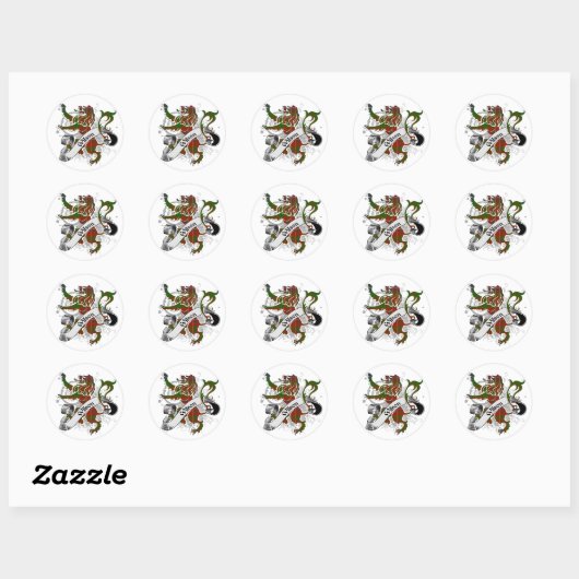Sticker Rond Wilson Tartan Lion (Feuille)