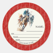 Sticker Rond Win Place Afficher Derby Nom rouge (Devant)