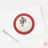 Sticker Rond Win Place Afficher Derby Nom rouge (Enveloppe)
