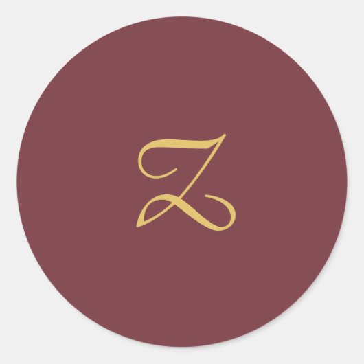 Sticker Rond Wine Gold Monogramme professionnel tendance modern (Devant)