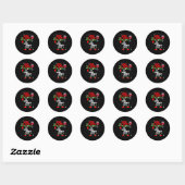 Sticker Rond Wine Lover Gnome Red Buffalo Plaid Matching Family (Feuille)
