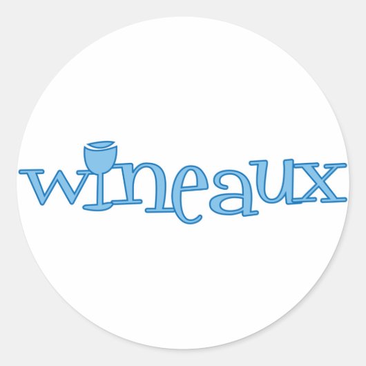 Sticker Rond Wineaux (bleu) (Devant)