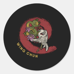 Sticker Rond Wing Chun Chinese Mial Karate