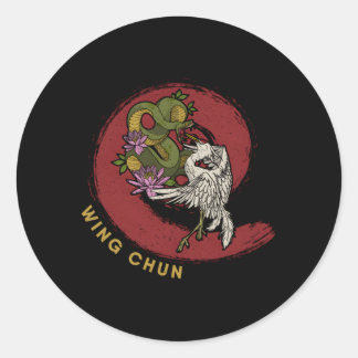 Sticker Rond Wing Chun Chinese Mial Karate