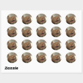 Sticker Rond Winking Happy Ginger Cat (Feuille)