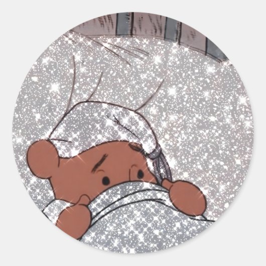 Sticker Rond Winnie la parties scintillant de l'ourson (Devant)