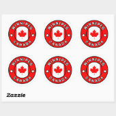Sticker Rond Winnipeg Canada (Feuille)