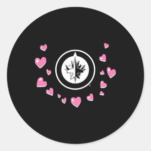 Sticker Rond Winnipeg Jets Valentine Amour Nhl Officiellement A