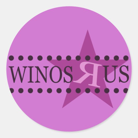 Sticker Rond Winos R Us (Violet) (Devant)