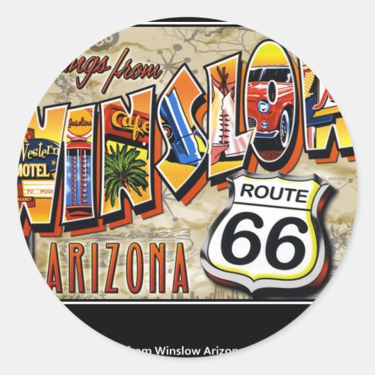 Sticker Rond winslow arizona (Devant)