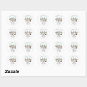 Sticker Rond Winter Animal Baby Shower Thank You (Feuille)