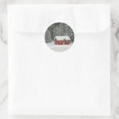 Sticker Rond Winter cottage (Sac)