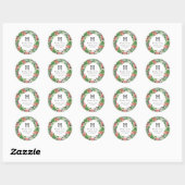 Sticker Rond Winter Foliing Christmas Return Adresse Monogramme (Feuille)
