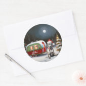 Sticker Rond Winter Great Dane Caravan Christmas Adventure (Enveloppe)
