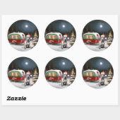 Sticker Rond Winter Great Dane Caravan Christmas Adventure (Feuille)