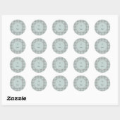 Sticker Rond Winter Green Grey Fun Pascal Plaid Noël (Feuille)