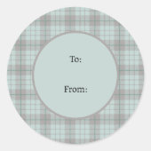 Sticker Rond Winter Green Grey Fun Pascal Plaid Noël (Devant)