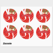 Sticker Rond Winter Greens Red Joy Noël Holiday (Feuille)