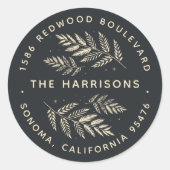 Sticker Rond Winter Laurel Adresse de retour (Devant)