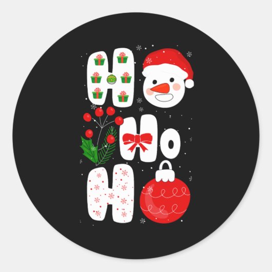 Sticker Rond Winter Magic Design Retro Winter Christmas Vector  (Devant)