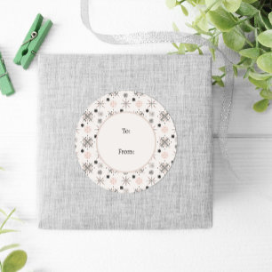 Sticker Rond Winter Nature Faune Noël nordique