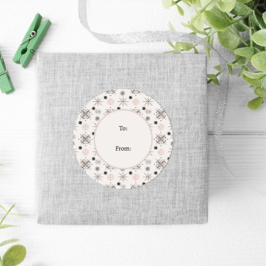 Sticker Rond Winter Nature Faune Noël nordique