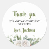 Sticker Rond Winter Onederland Anniversaire Merci de fête Mots  (Devant)