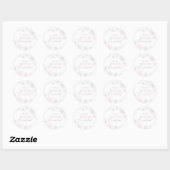 Sticker Rond Winter Onederland Silver Pink Parties scintillant (Feuille)