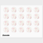 Sticker Rond Winter Pink Bow It's Cold Outside Baby Shower (Feuille)