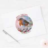 Sticker Rond Winter Robin Redmamie Festive Joyeux Noël (Enveloppe)