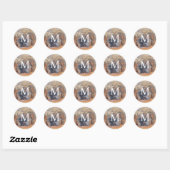 Sticker Rond Winter scenery with snowed trees watercolor  (Feuille)