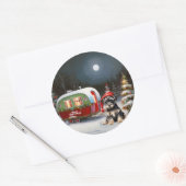 Sticker Rond Winter Schnauzer Caravan Christmas Adventure (Enveloppe)