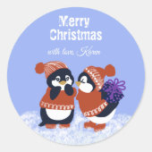 Sticker Rond Winter Snowy Merry Christmas (Devant)