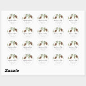 Sticker Rond Winter Watercolor Pinecone Adresse de retour (Feuille)