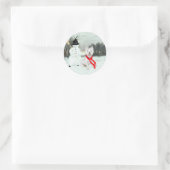 Sticker Rond Winter Westin avec un Snowman (Sac)