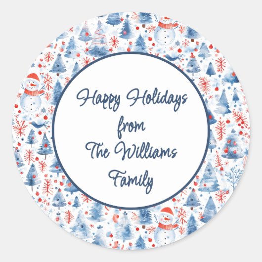 Sticker Rond Winter Wonderland (Devant)