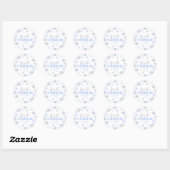 Sticker Rond Winter Wonderland Blue Snowflake fête d'anniversai (Feuille)