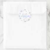 Sticker Rond Winter Wonderland Blue Snowflake fête d'anniversai (Sac)