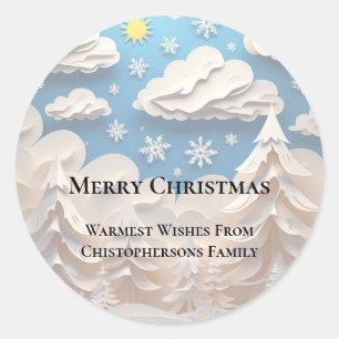 Sticker Rond Winter Wonderland Joyeux Noël