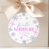 Winter Wonderland Pink Snowflake fête d'anniversai