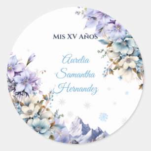 Sticker Rond Winter Wonderland Quinceañera