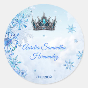 Sticker Rond Winter Wonderland Quinceañera Calcamonia