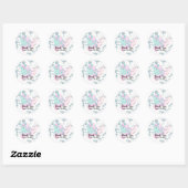 Sticker Rond Winter Wonderland Silver Sparkle Unicorne Party (Feuille)
