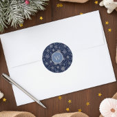 Sticker Rond Winter Wonderland Snowflake