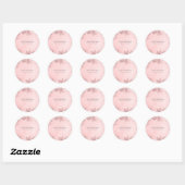 Sticker Rond Winter Wonderland Snowflakes Soft Pink Elegant (Feuille)