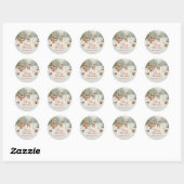 Sticker Rond Winter Woodland Merry Christmas Forest Animals (Feuille)