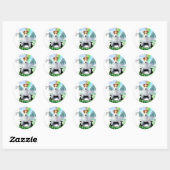 Sticker Rond Wire Fox Terrier Pot O Gold (Feuille)