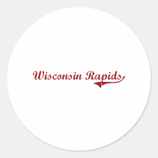 Sticker Rond Wisconsin Rapids Wisconsin Classic Design (Devant)