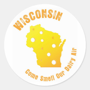 Sticker Rond Wisconsin Venez Sentir Notre Air Laitier